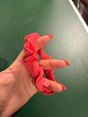 reddish pink lululemon scrunchie